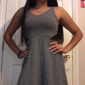 Knee Length Grey Dress with Lace back